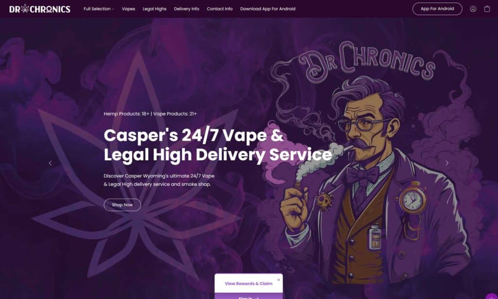 Dr Chronics, Vaping website, website design for vaping companies