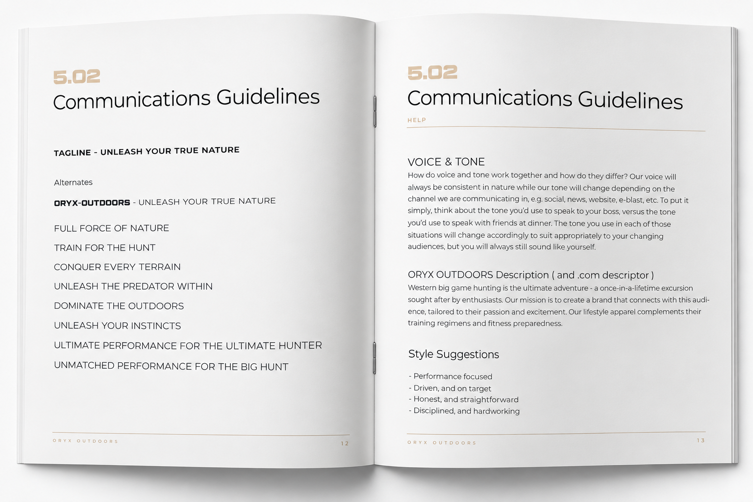 Oryx Outdoors Branding Manual